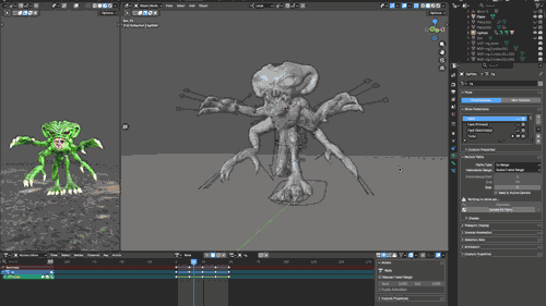 Character rigging and animation example